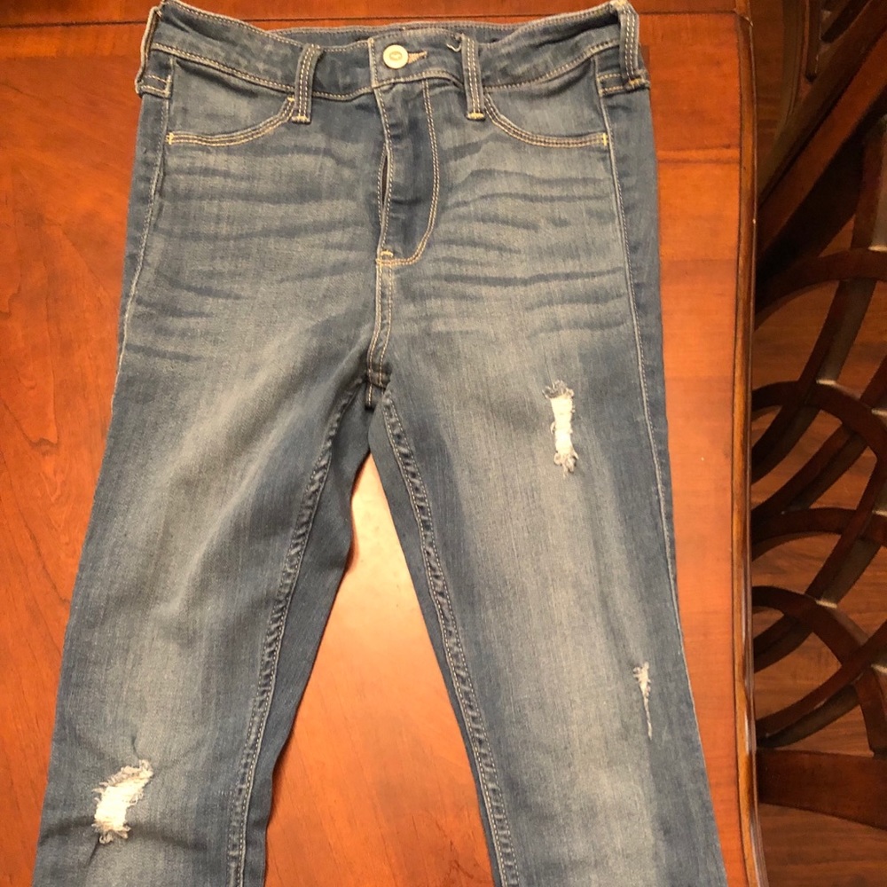 Hollister jeans with rips size 1